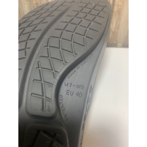 Oofos Sandals Mens 7 Womens 9 Slide Flats Slip On Rubber Black Open Toe Casual - Picture 8 of 8